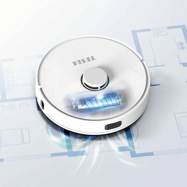 TESLA Electronics RoboStar - Aspirator robot 2în1 2600 mAh Wi-Fi alb