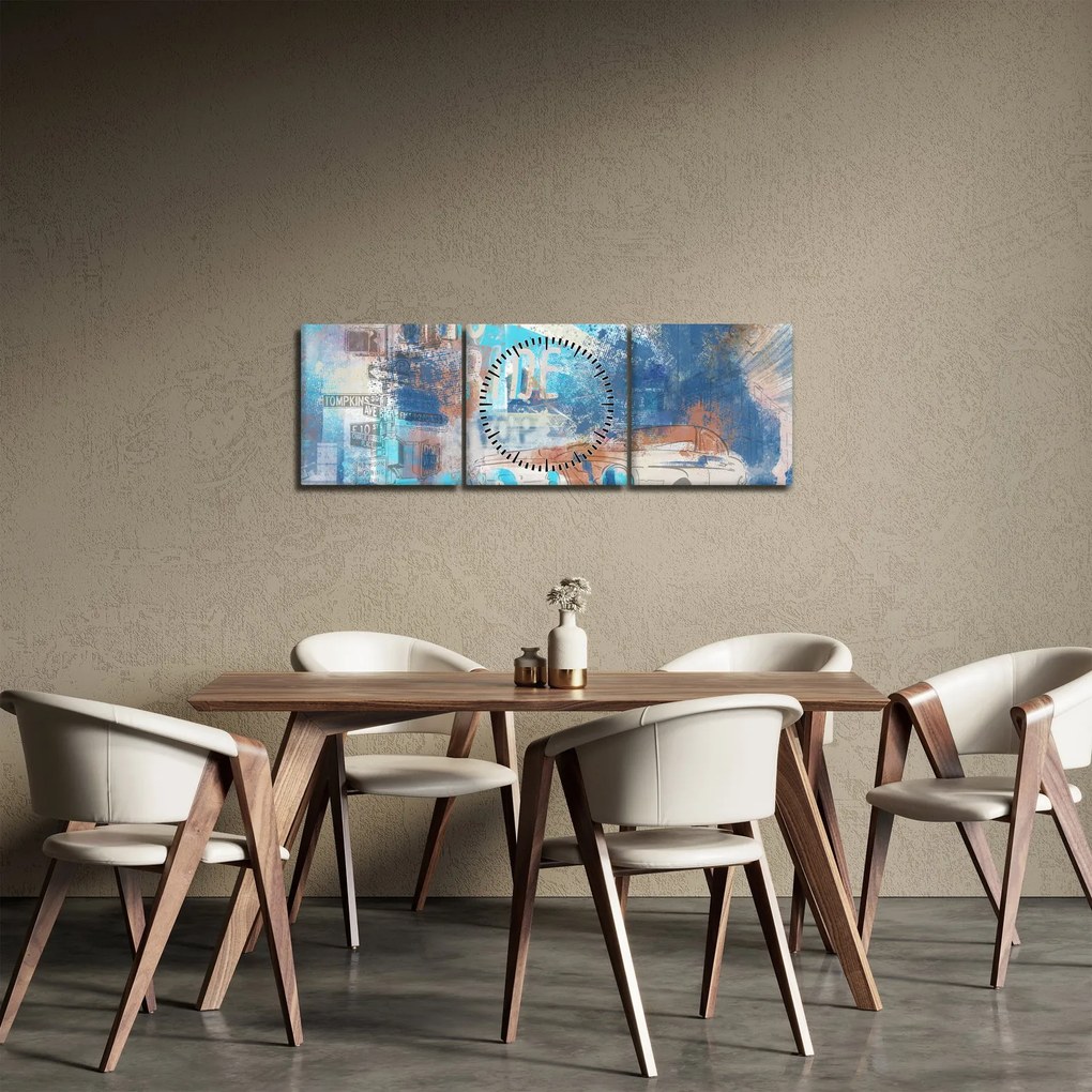 Tablou - Născut să călătorească (cu ceas) (90x30 cm)