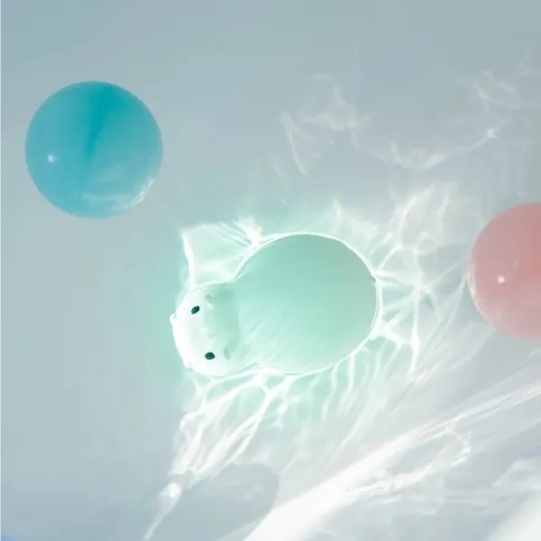 Lampă LED RGB tactilă reîncărcabilă de cadă pentru copii SWIMMY HIPPO LED/5V