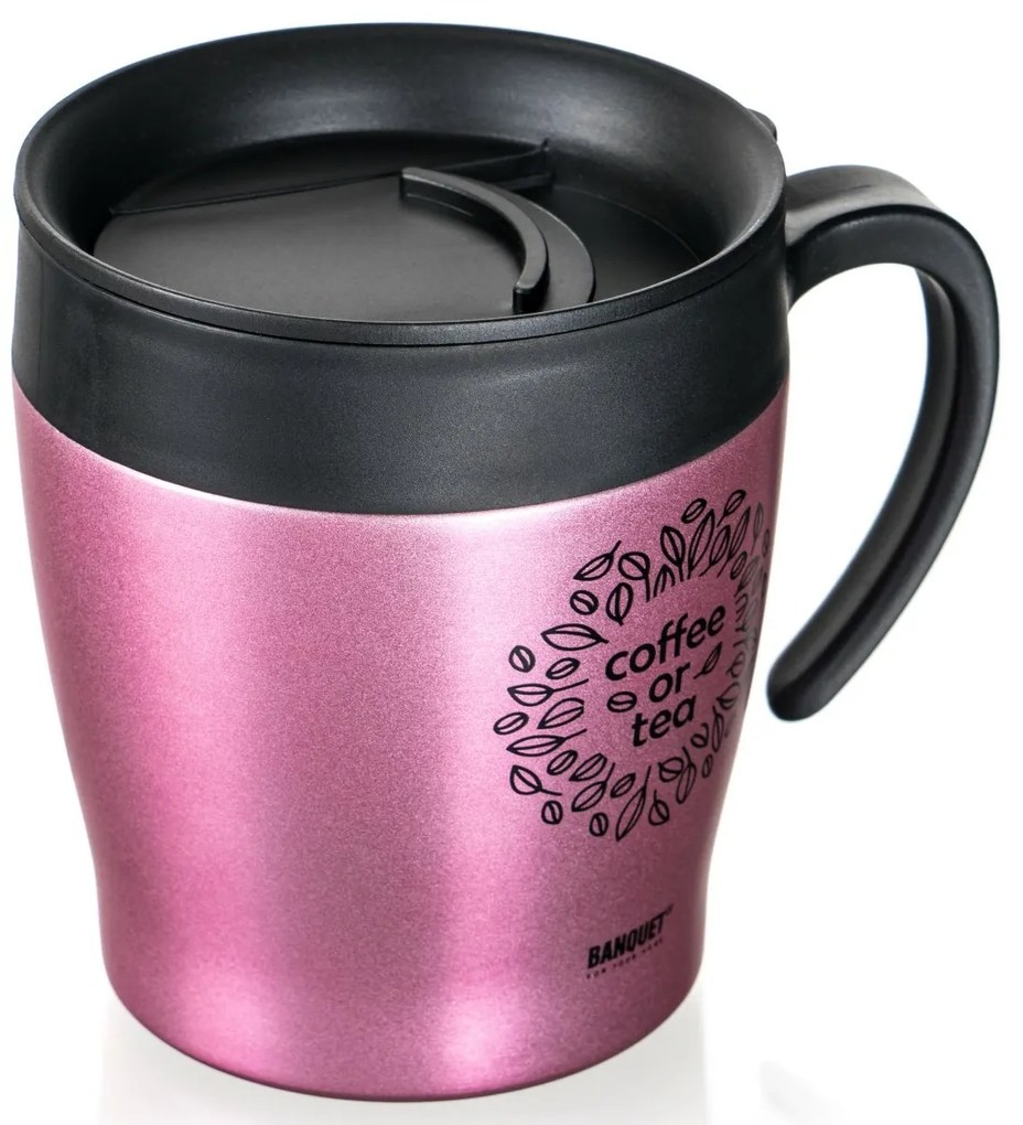 Banquet Cană termică de călătorie TAZZA 330 ml,roz