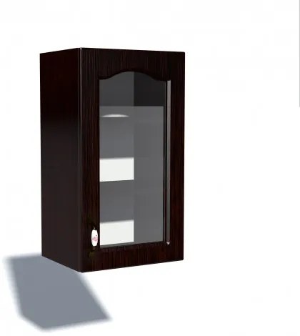 Corp superior 40 vitrina cu 1 usa Zebra MDF mustata wenge