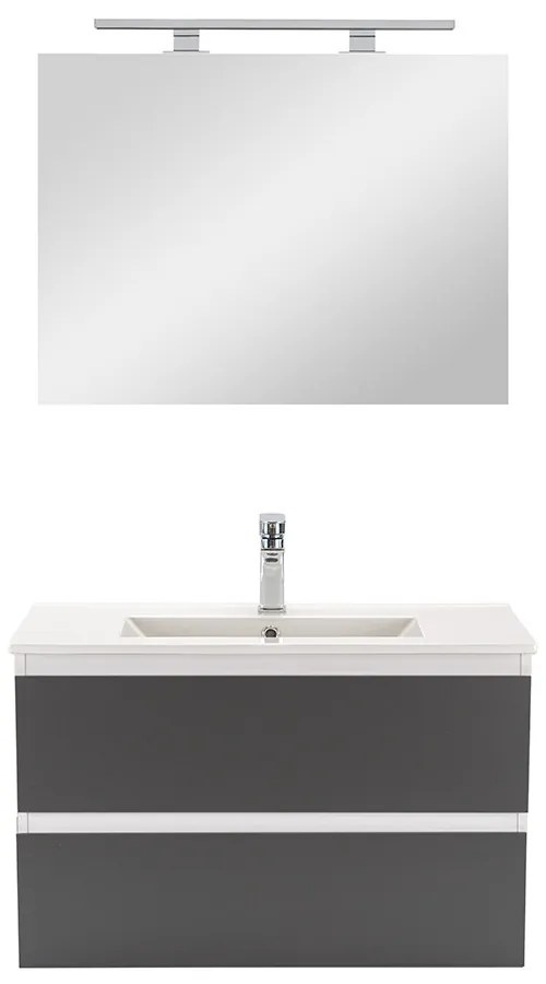 Mobilier complet de baie Vario Forte 80 alb-antracit