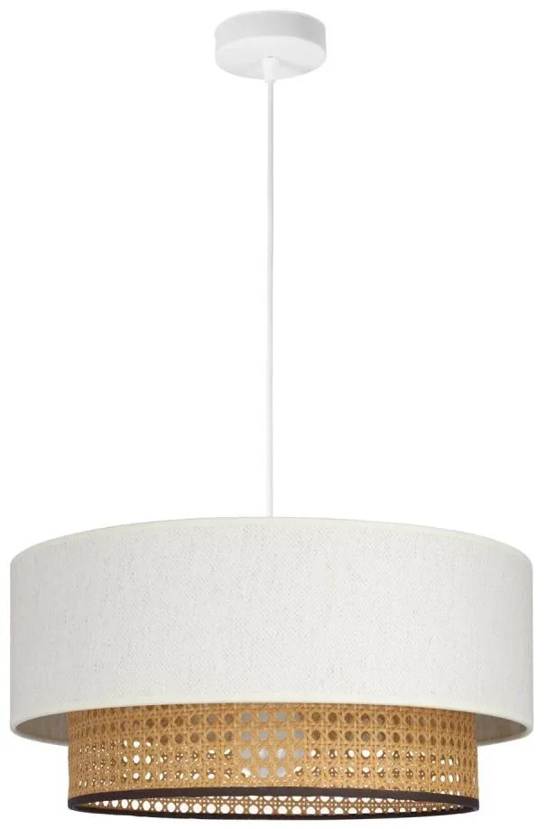 Lustră pe cablu NATIA 1xE27/60W/230V alb/maro