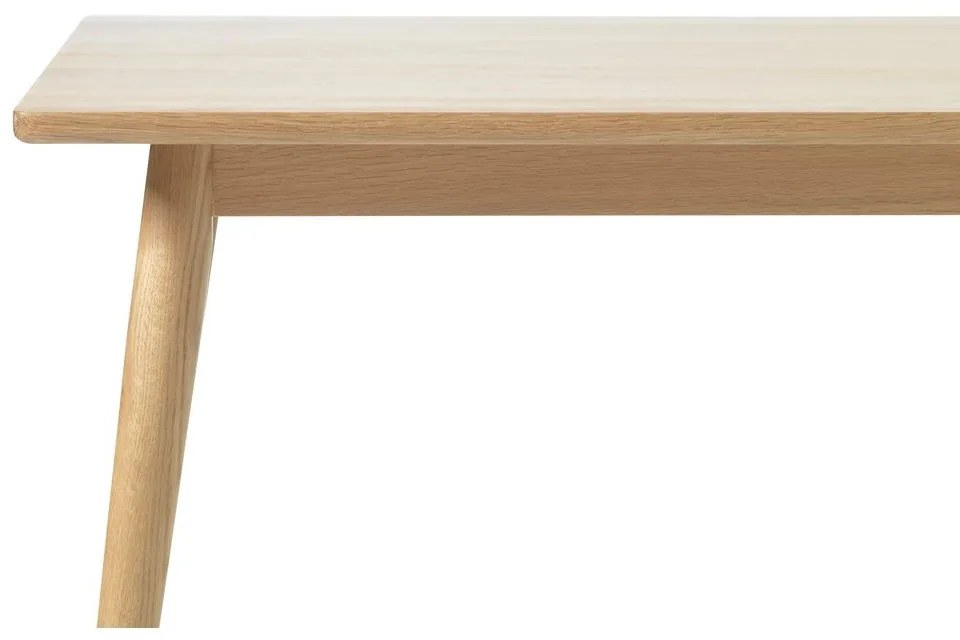 Masă de dining în culoare naturală extensibilă cu blat cu aspect de lemn de stejar 150x90 cm Barrali – Unique Furniture