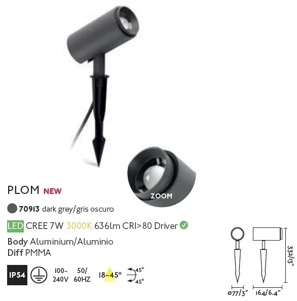 Proiector LED de exterior cu tarus IP54 PLOM