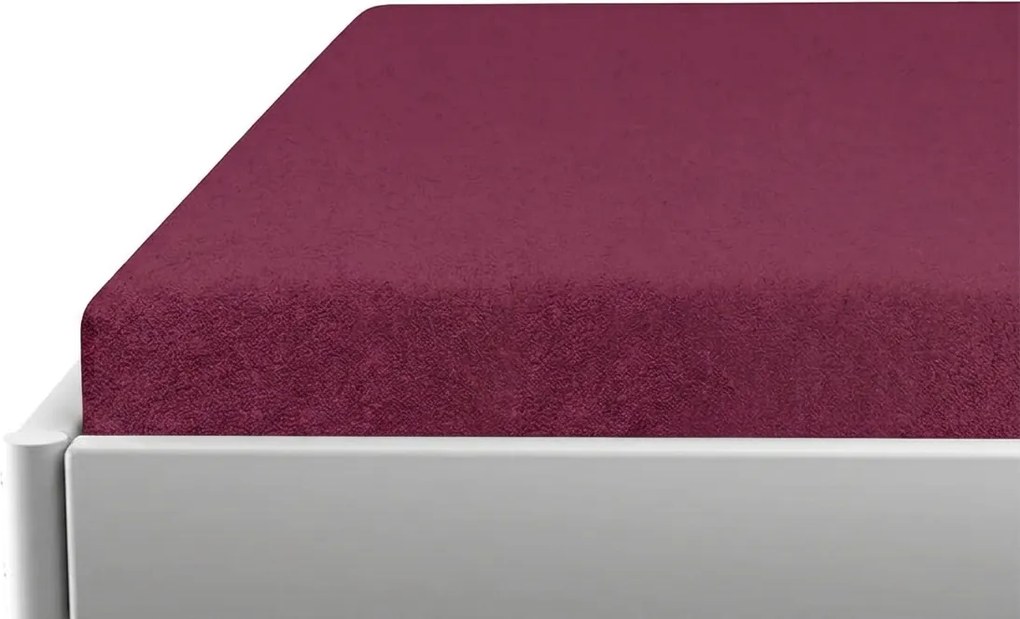 Cearsaf frote pentru patut copii PREMIUM 60x120 cm visiniu