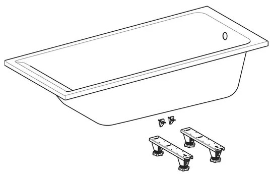 Cada baie dreptunghiulara Geberit Selnova Square 170x75 cm