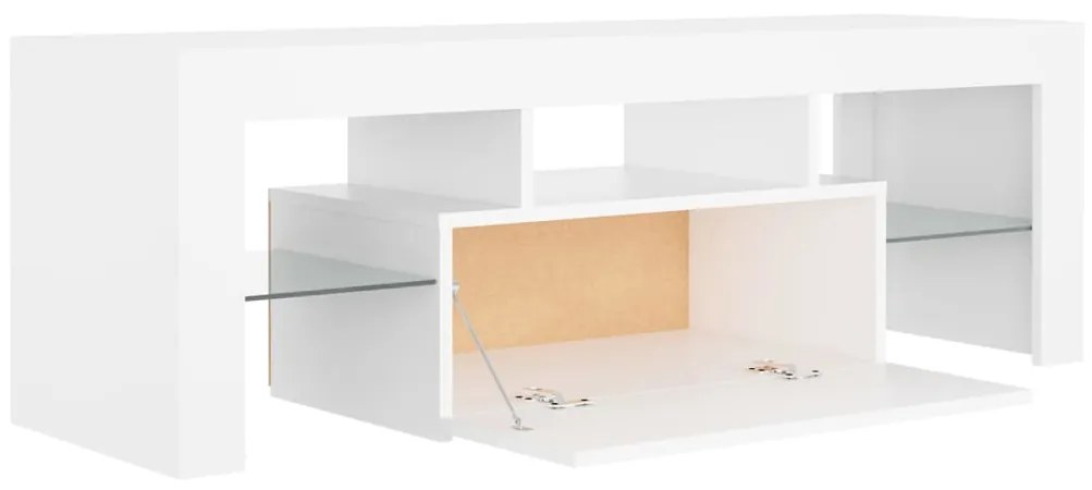 Comoda TV cu lumini LED, alb, 120x35x40 cm 1, Alb