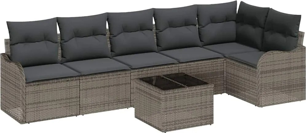 vidaXL Set de canapele pentru grădină Gri poliratan