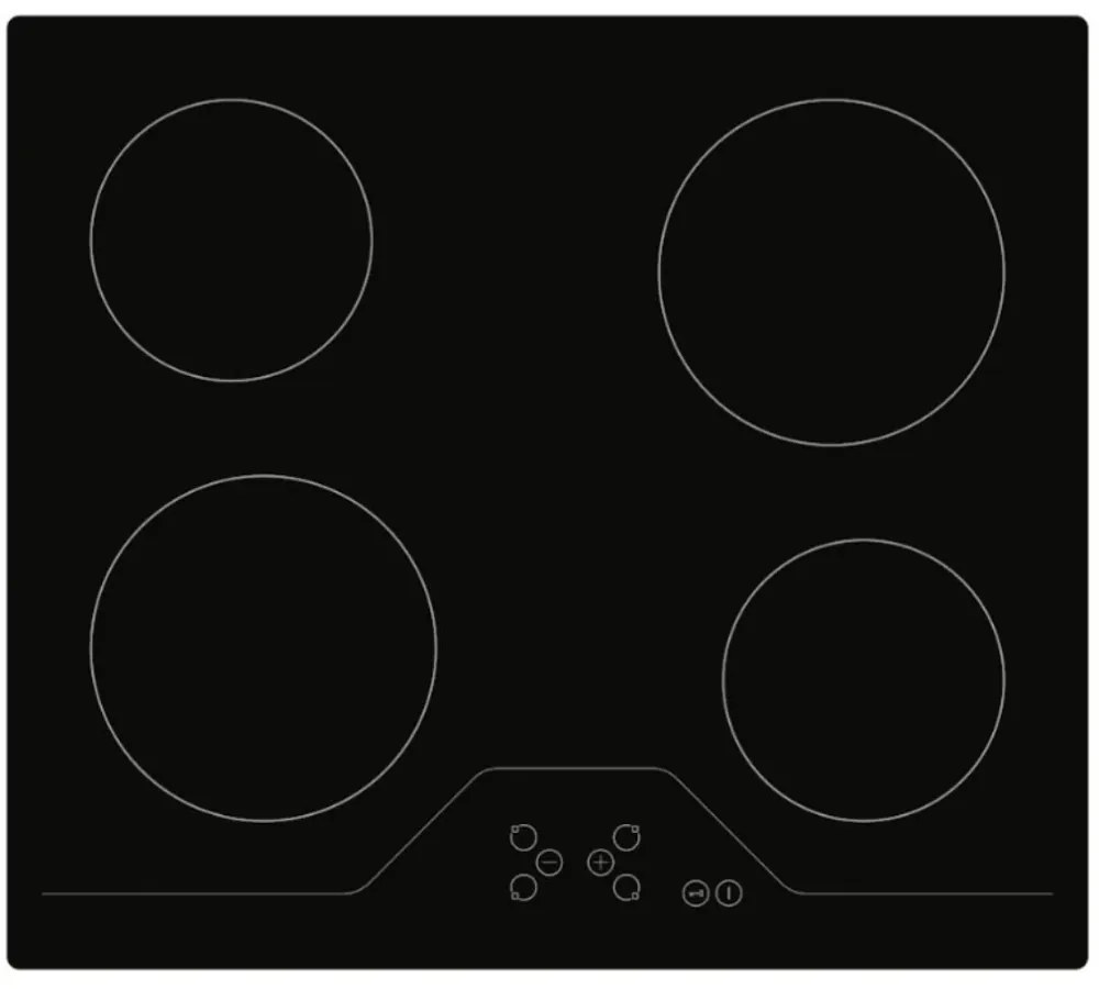 Plită ceramică încorporabilă HOMEFORT HFBK64T0B, fără cadru, 6000 W, senzor tactil, blocare pentru copii