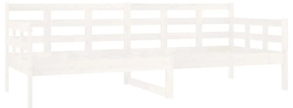 Pat de zi, alb, 80x200 cm, lemn masiv de pin Alb, 80 x 200 cm