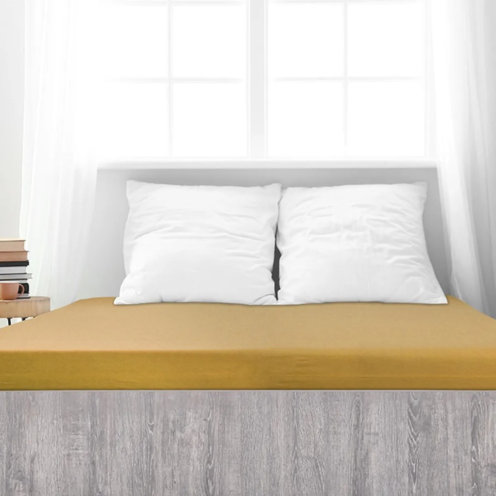 Cearșaf de pat 4Home din frotir Ideal mustar , 160 x 200 cm, 160 x 200 cm