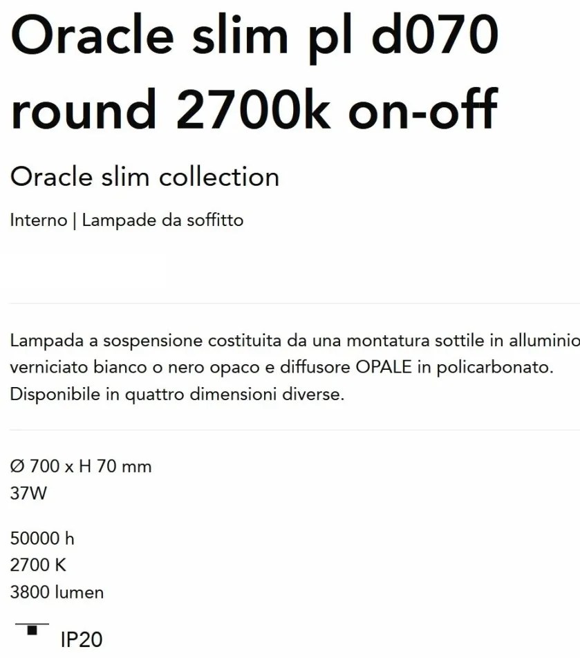 Lustra LED design geometric Oracle slim pl d070 round 2700k on-off negru