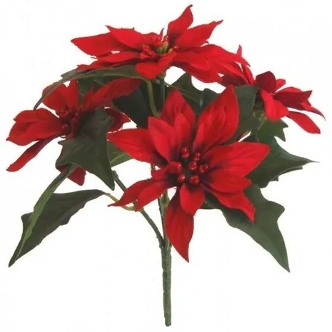 Buchet artificial Poinsettie, roșu