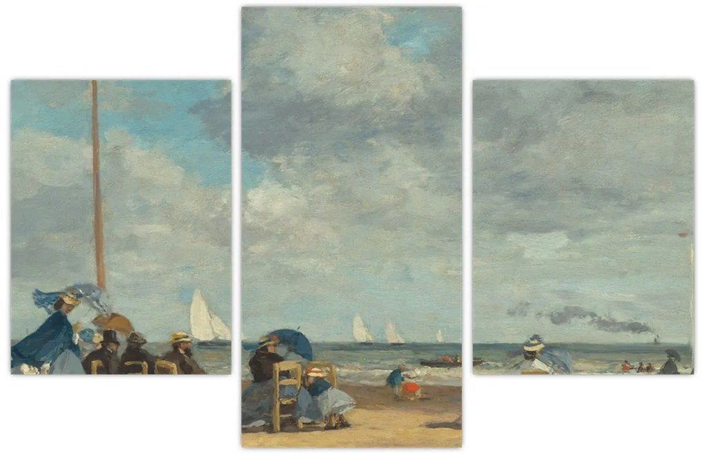 Tablou - Eugène Boudin, Beach  at Trouville, reproducere (90x60 cm)
