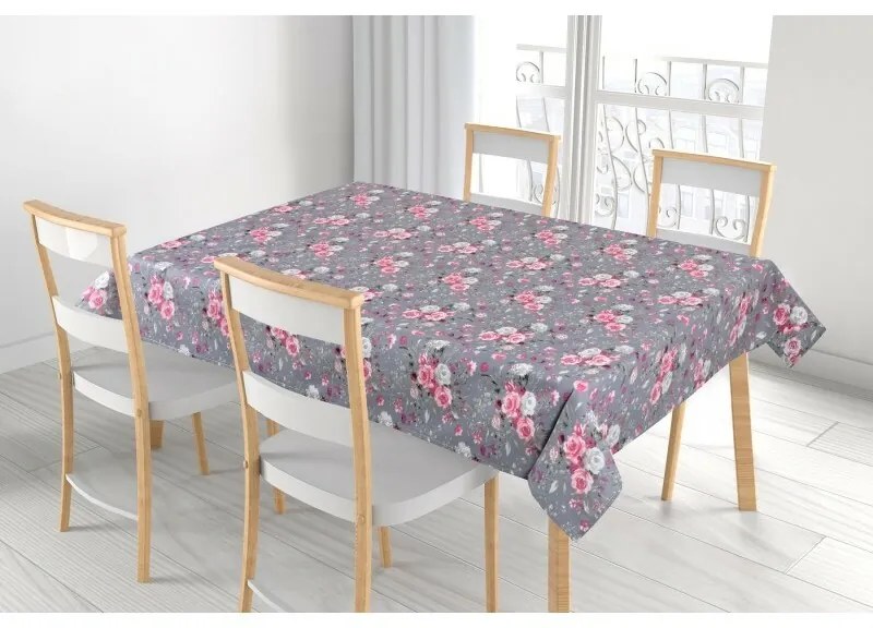 Față de masă Bellatex Adéla Flori roz trandafir roz,120 x 140 cm, 120 x 140 cm