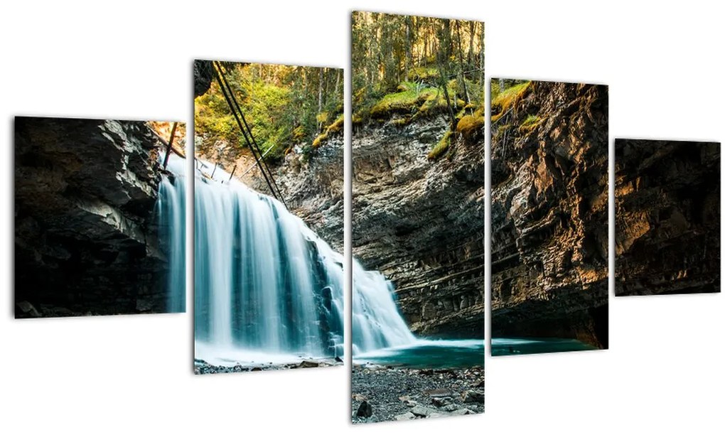 Tablou cu cascada de pădure (125x70 cm), în 40 de alte dimensiuni noi