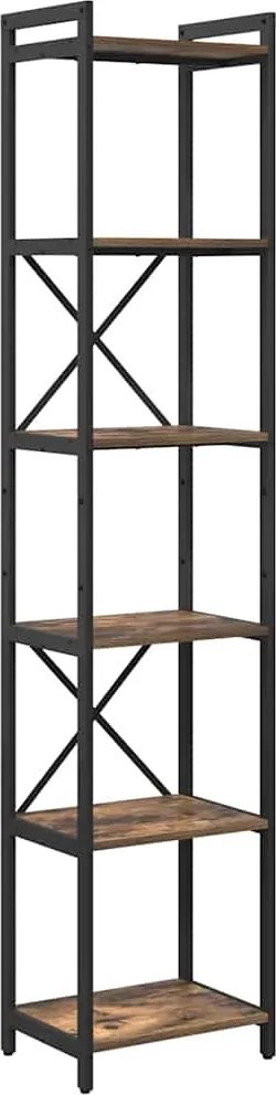 vidaXL Raft pentru cărți Stejar fumuriu 40 x 30 x 189,5 cm