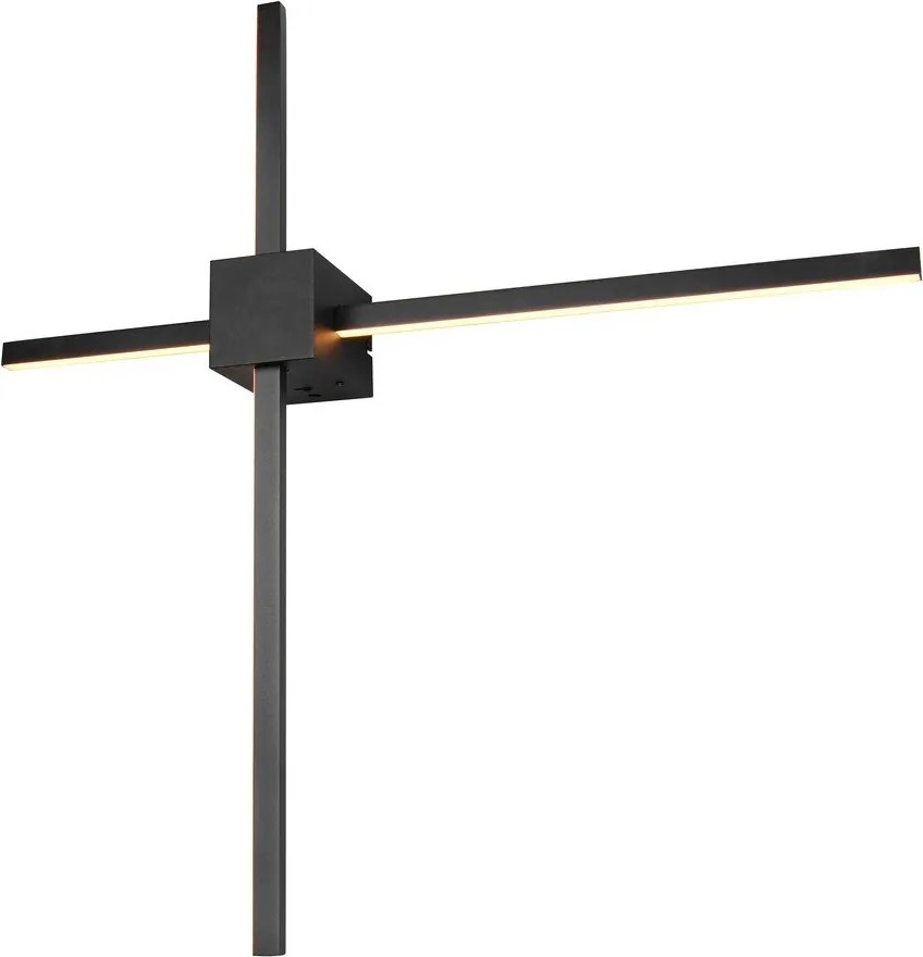 Aplică de perete negru-mat LED cu intensitate reglabilă Cassino – Trio