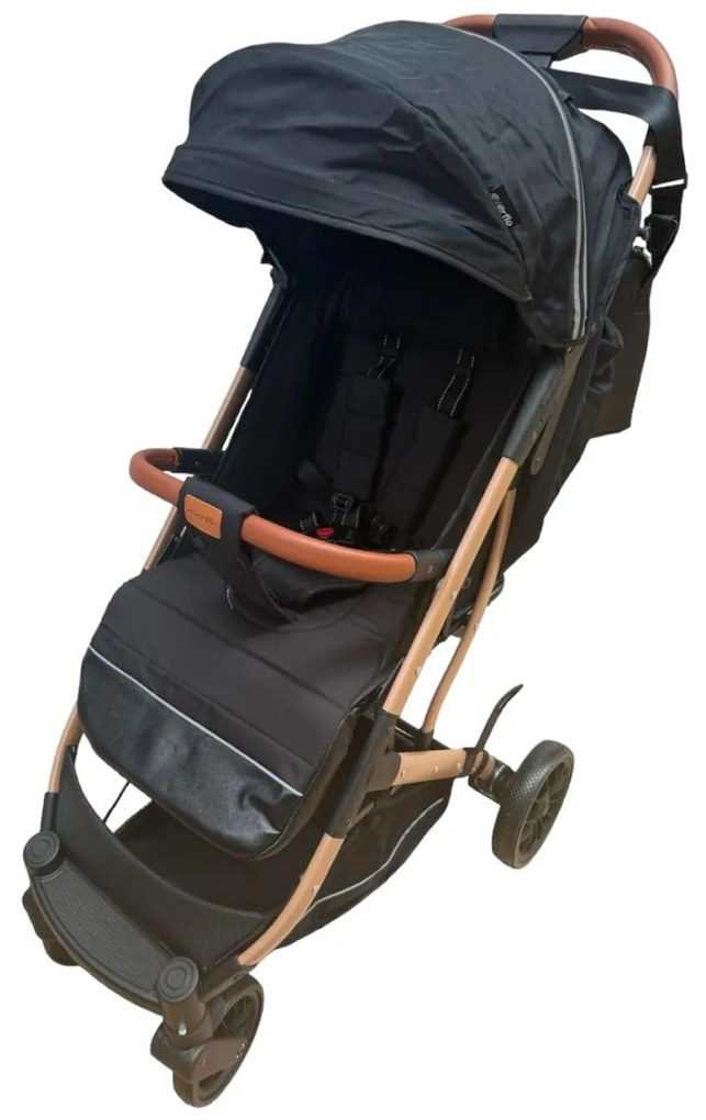 Carucior sport cu functie de pliere tip troller, sezut reglabil, husa pentru picioare si geanta 6-36 luni, Negru - CPC-62-negru