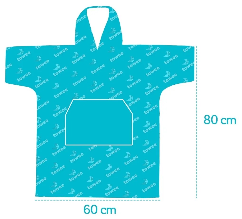 Poncho Towee Surf MONO Bubblegum roz , 60 x 80 cm, 60 x 80 cm