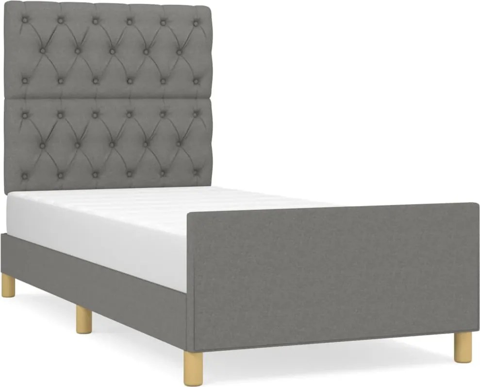 vidaXL Cadru de pat fără saltea, gri închis, 80x200 cm, textil