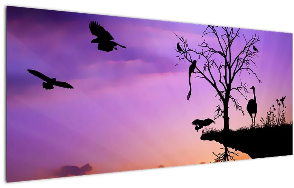 Tablou - Siluetele animalelor (120x50 cm)
