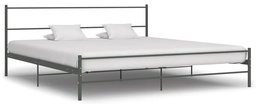 vidaXL Cadru de pat, gri, 180 x 200 cm, metal