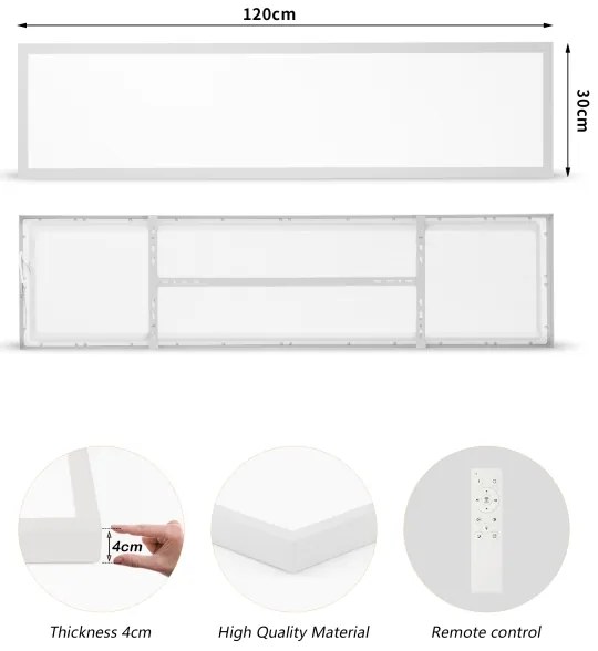 Brilagi-LED FRAME SMART corp de iluminat pentru baie, cu dimmer LED/50W/230V 120x30 IP44 + telecomandă