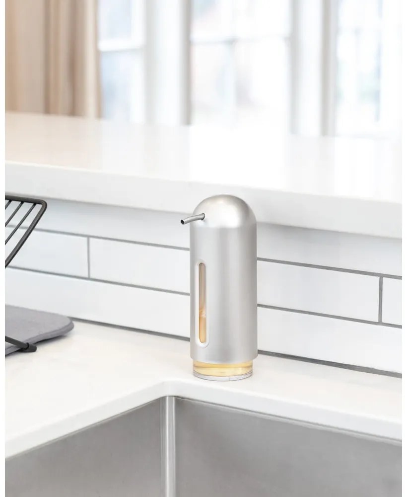Dozator de săpun lichid argintiu din plastic 350 ml Penguin – Umbra