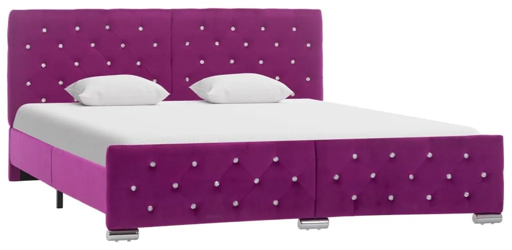 286821 vidaXL Cadru de pat, violet, 160 x 200 cm, catifea