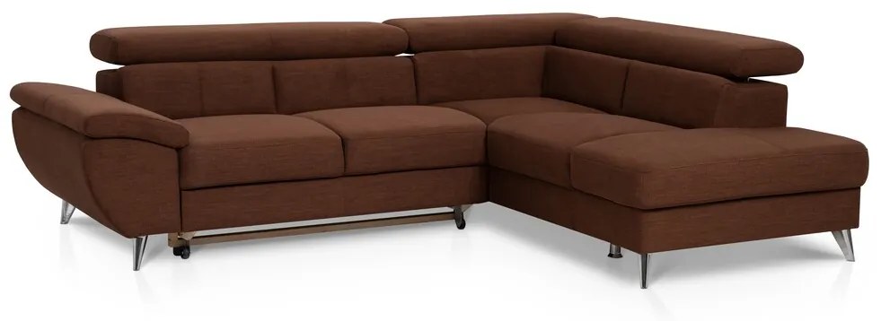 Coltar dreapta extensibil, Tokyo, 207x260x93 cm, lada de depozitare, Maro