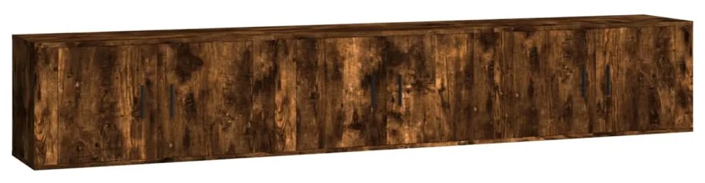 vidaXL Dulapuri TV montate pe perete 3 buc. stejar afumat 80x34,5x40cm