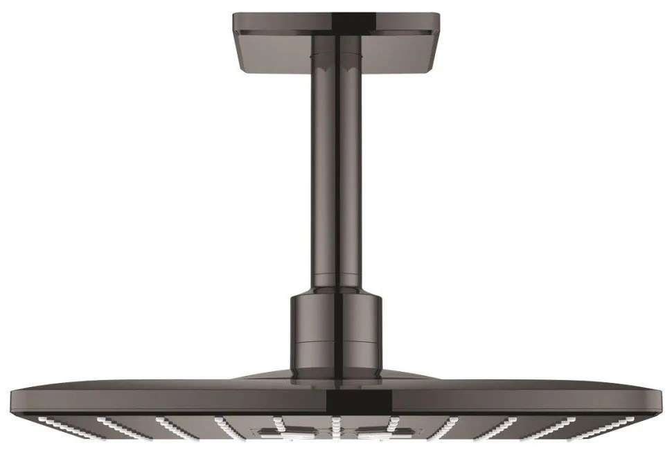 Palarie dus fix Grohe Rainshower 310 SmartActive, 31x31 cm cu brat, montaj pe tavan, antracit (hard graphite)