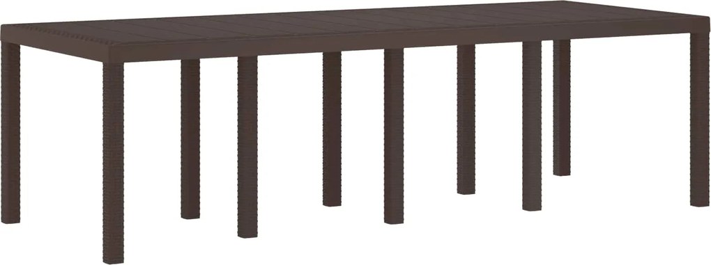 vidaXL Masă de Grădină Maro 250 x 100 x 73 cm poliratan