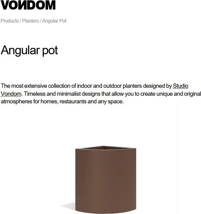 Set de 2 Ghivece plante pe colt design decorativ exterior/interior Angular pot 55x39x55cm