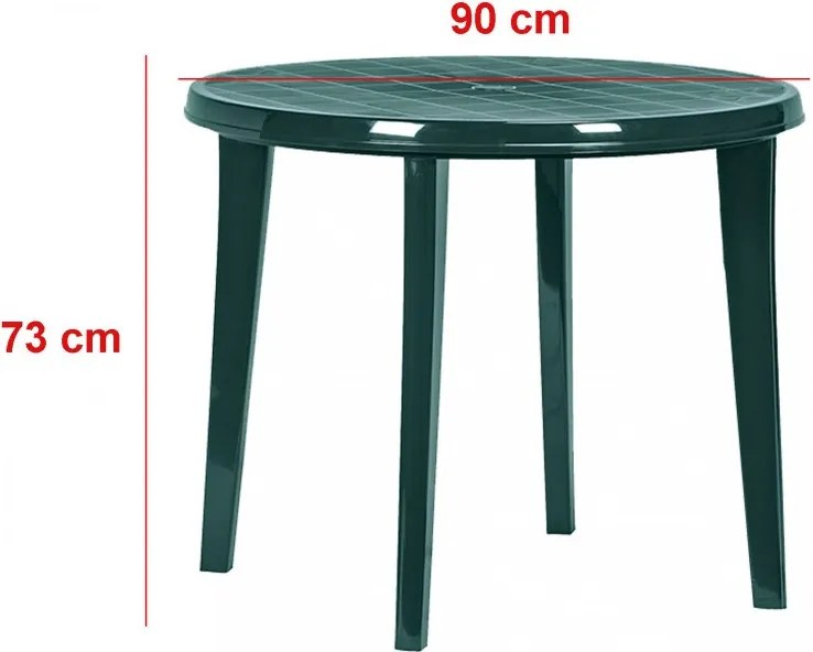 Masă de grădină din plastic Lisa, verde închis