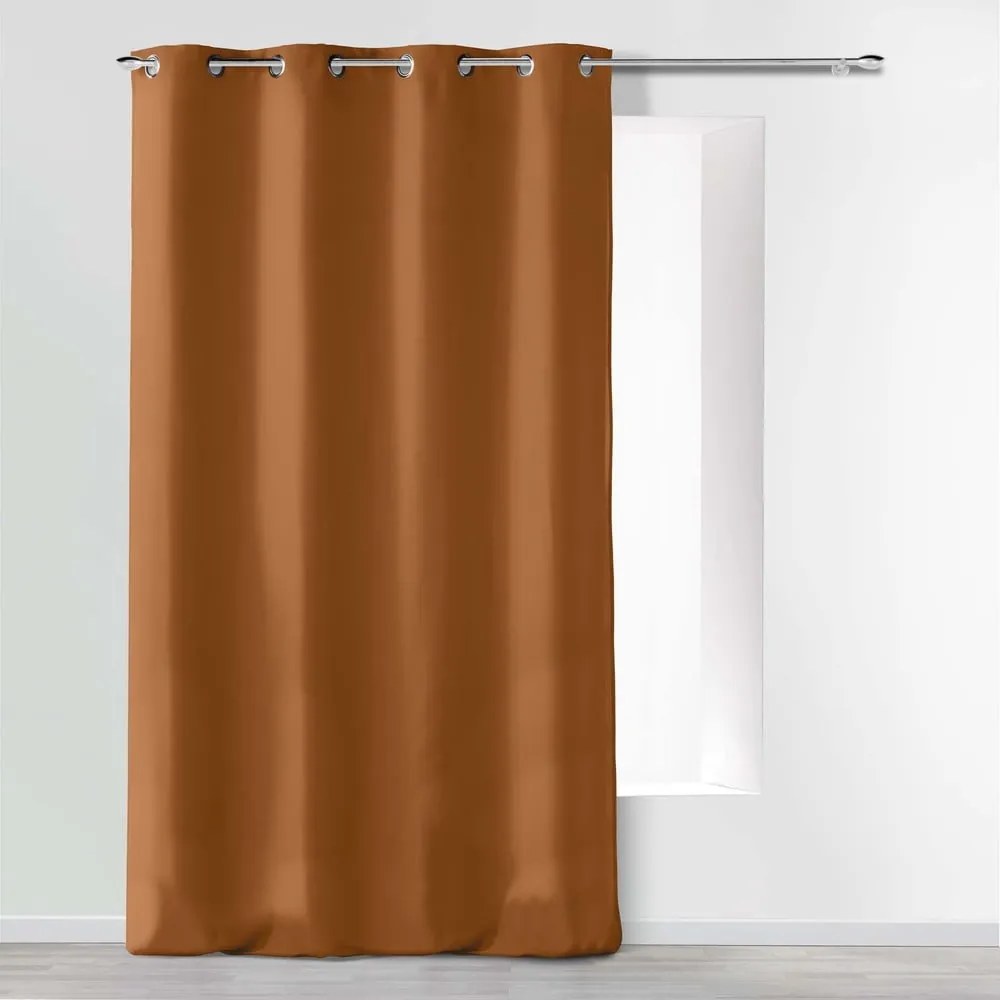 Draperie maro din microfibră 140x260 cm Absolu – douceur d'intérieur
