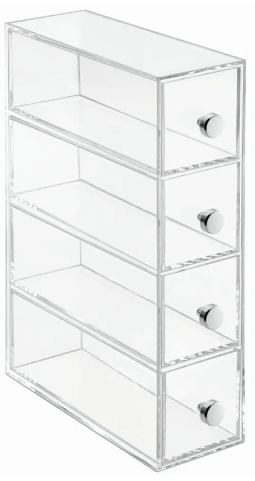 Cutie depozitare transparentă cu 4 sertare iDesign Tower