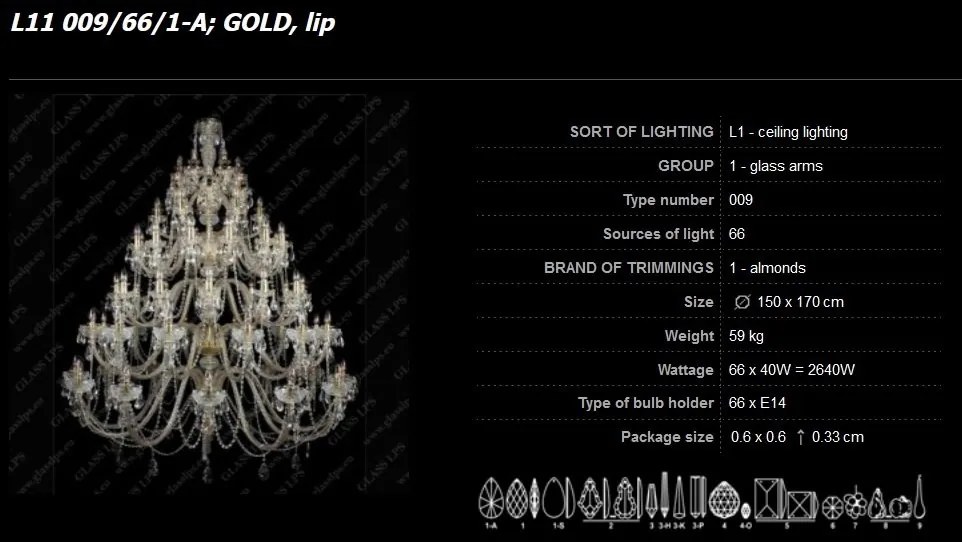 Lustra cu 66 brate cristal Bohemia L11 009/66/1-A
