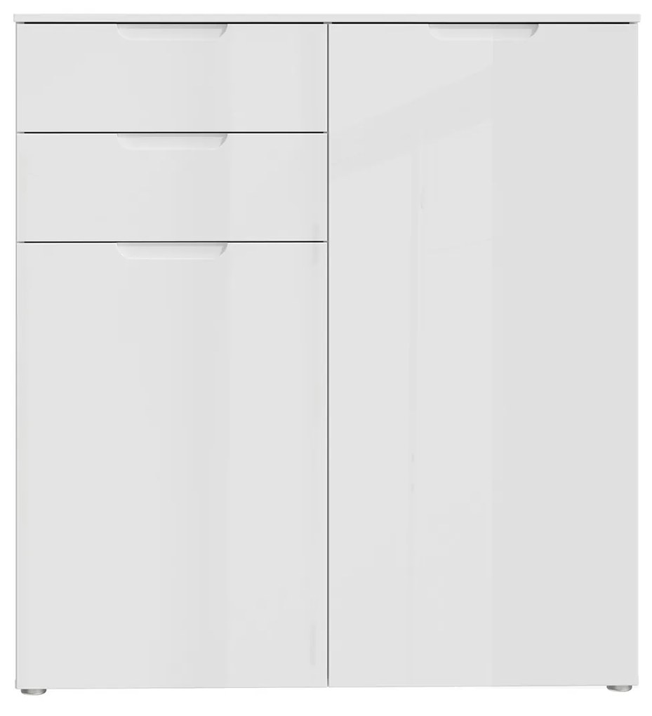 Comoda SIENNA SNNK421T-V29, 2 usi, 2 sertare, alb, 109,9x34,1x116,9 cm