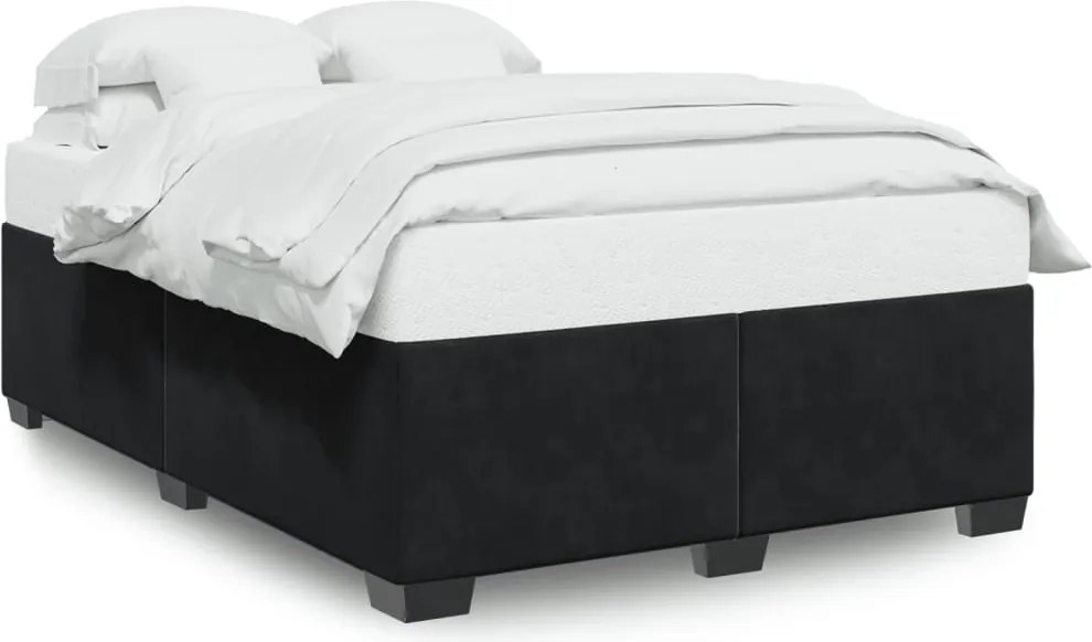 vidaXL Cadru de pat fără saltea, negru, 140x200 cm, catifea