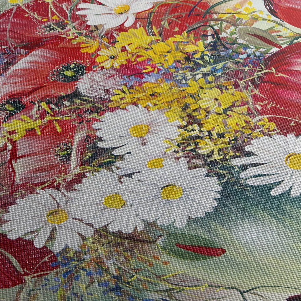 Tablou - Vază cu flori sălbatice (120x50 cm)