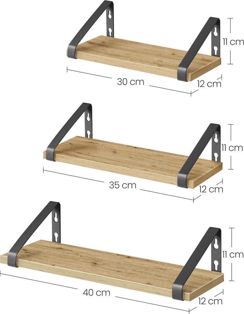 Polite de perete TAYLOR ARTISAN set 3 bucati