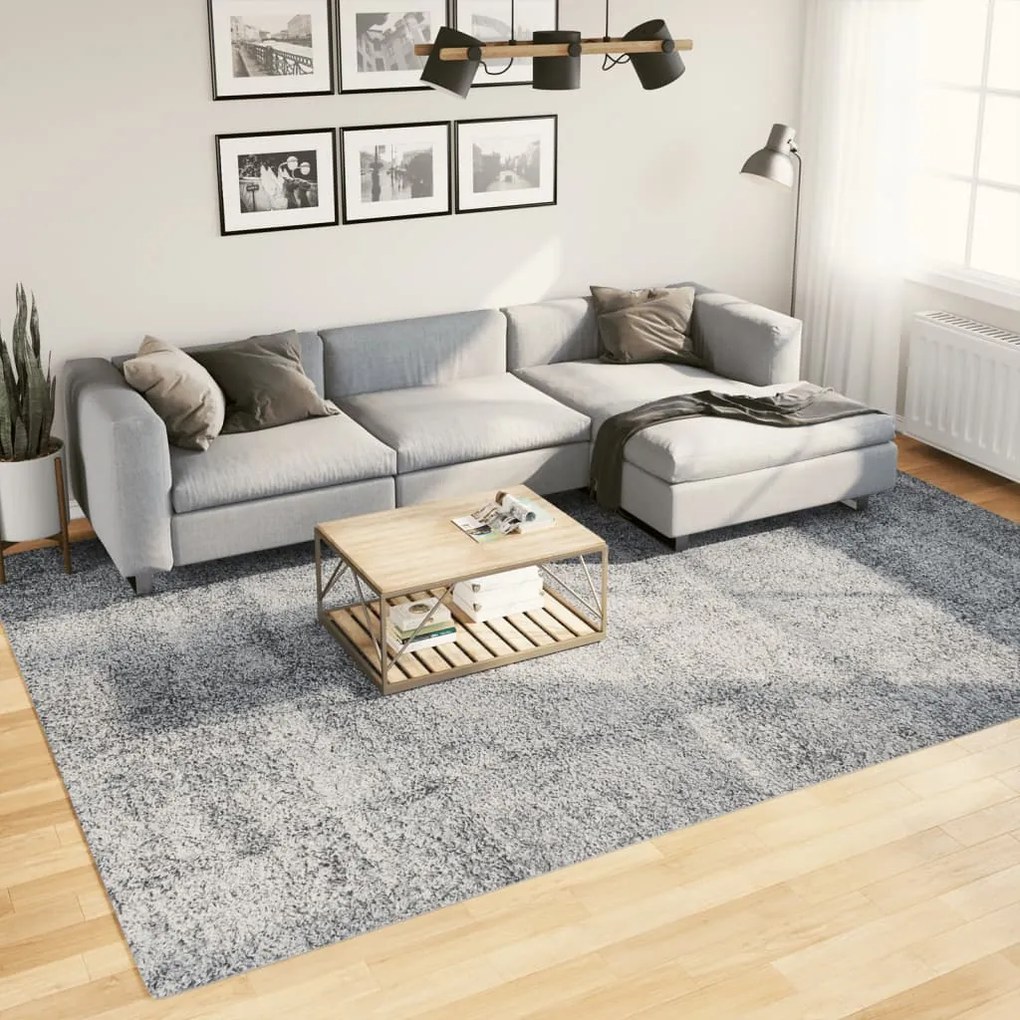 vidaXL Covor pufos &quot;PAMPLONA&quot; cu fire înalte albastru modern 240x340cm