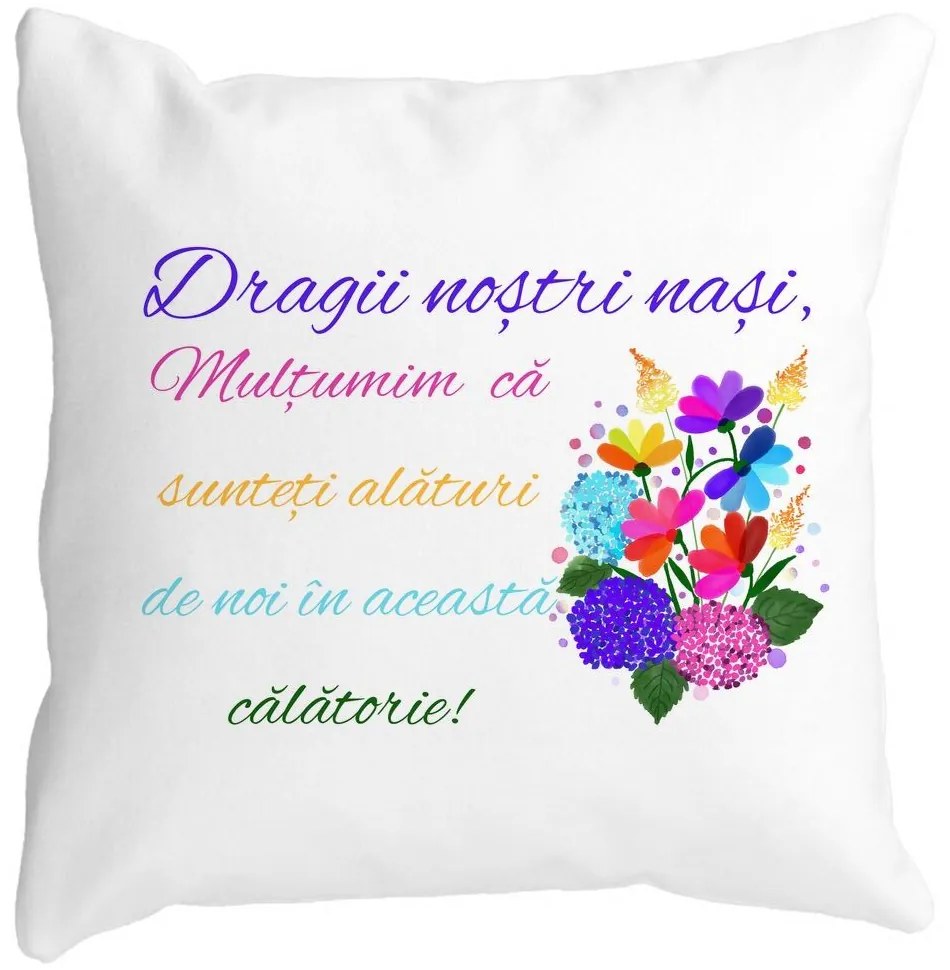 Perna Decorativa pentru Nasi 2, 40x40 cm, Alba, Mata, Husa Detasabila, Burduf