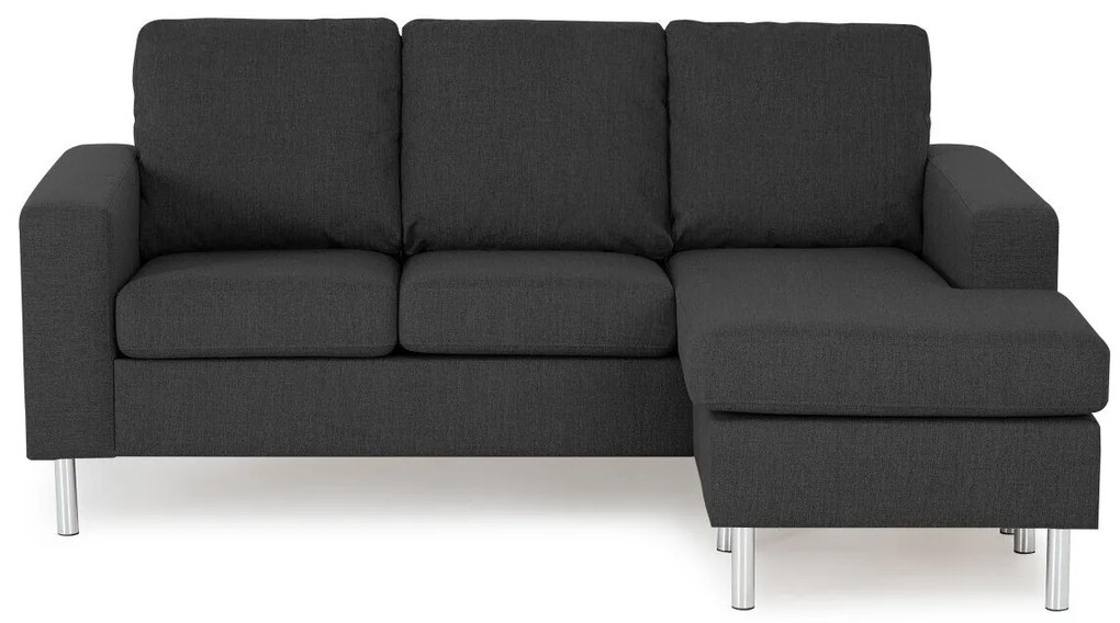 Colțar Scandinavian Choice 821Gri inchis, 182x140x90cm, Picioare: Metal