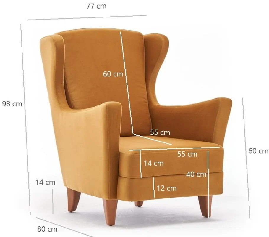 Fotoliu wing galben Lola Brejer – Artie