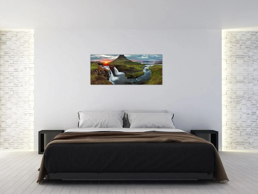 Tablou - Kirkjufell la apus (120x50 cm)