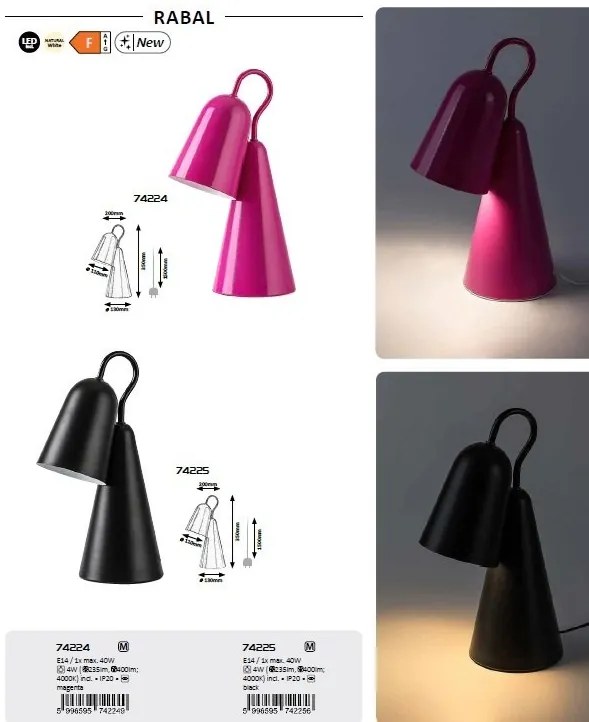 Lampa de birou Rabal negru